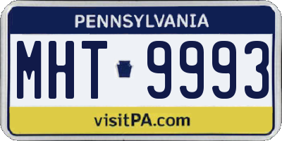 PA license plate MHT9993