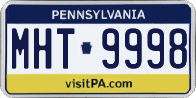 PA license plate MHT9998