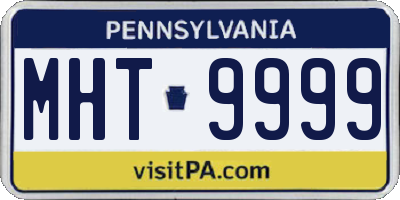 PA license plate MHT9999