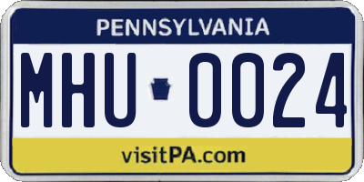 PA license plate MHU0024