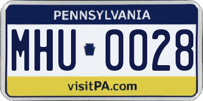 PA license plate MHU0028
