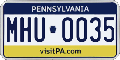 PA license plate MHU0035
