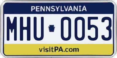 PA license plate MHU0053