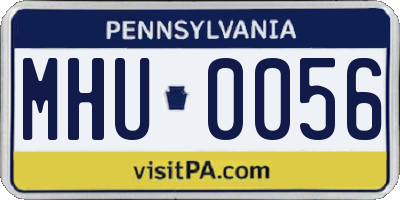 PA license plate MHU0056