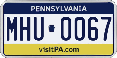 PA license plate MHU0067
