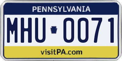PA license plate MHU0071