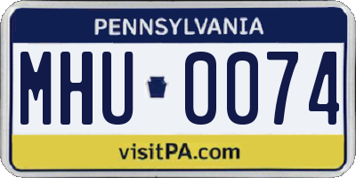 PA license plate MHU0074