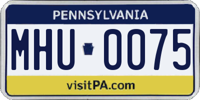 PA license plate MHU0075