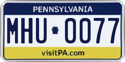 PA license plate MHU0077