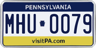 PA license plate MHU0079