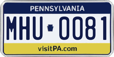 PA license plate MHU0081
