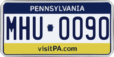 PA license plate MHU0090