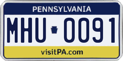 PA license plate MHU0091