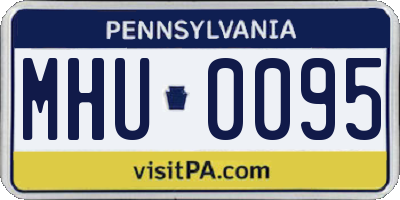 PA license plate MHU0095