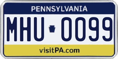 PA license plate MHU0099