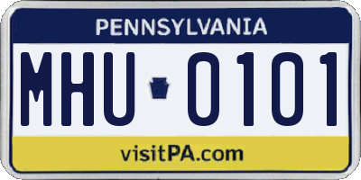 PA license plate MHU0101