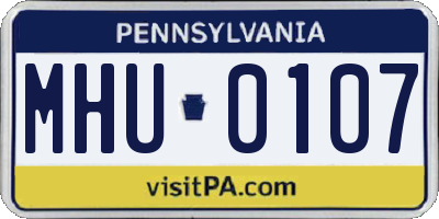 PA license plate MHU0107
