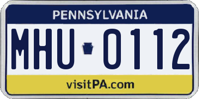 PA license plate MHU0112