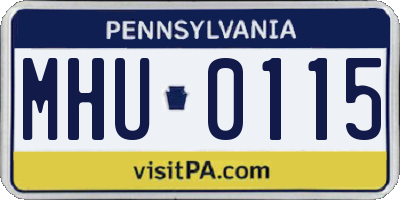 PA license plate MHU0115