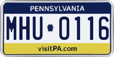 PA license plate MHU0116