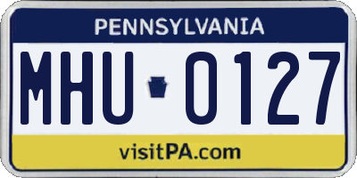 PA license plate MHU0127