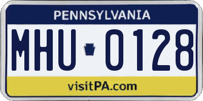 PA license plate MHU0128