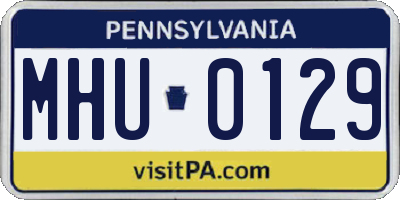 PA license plate MHU0129