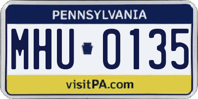 PA license plate MHU0135