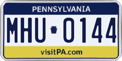 PA license plate MHU0144