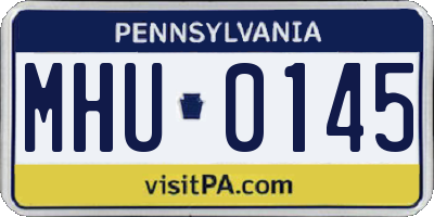 PA license plate MHU0145