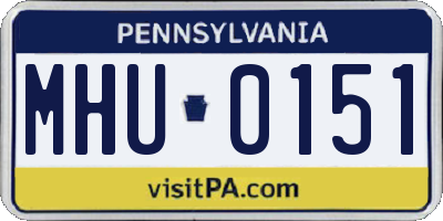PA license plate MHU0151
