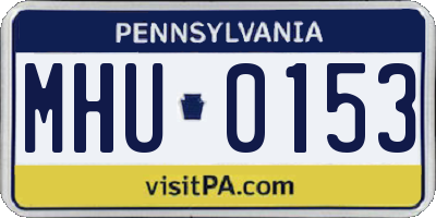 PA license plate MHU0153
