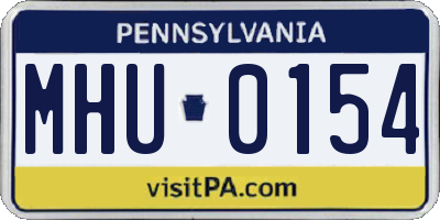 PA license plate MHU0154