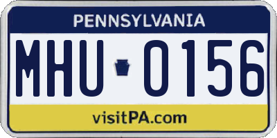 PA license plate MHU0156