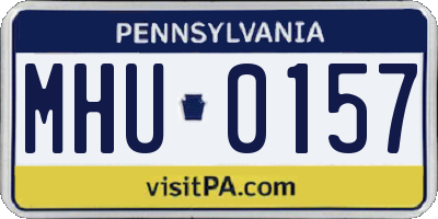 PA license plate MHU0157