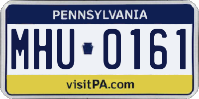 PA license plate MHU0161