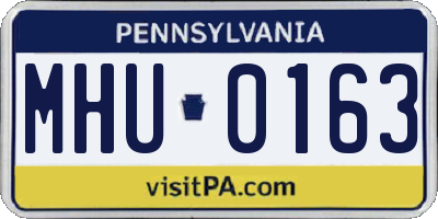 PA license plate MHU0163