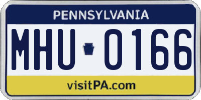 PA license plate MHU0166