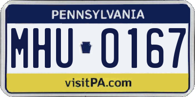 PA license plate MHU0167