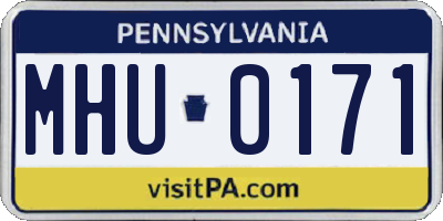 PA license plate MHU0171