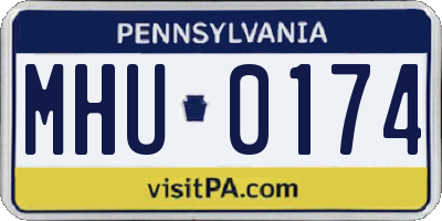 PA license plate MHU0174