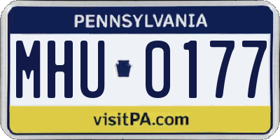PA license plate MHU0177
