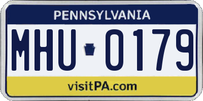 PA license plate MHU0179