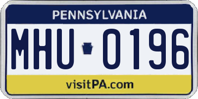 PA license plate MHU0196