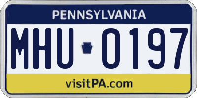 PA license plate MHU0197