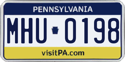 PA license plate MHU0198