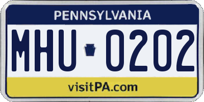 PA license plate MHU0202