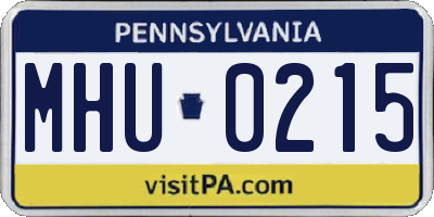 PA license plate MHU0215