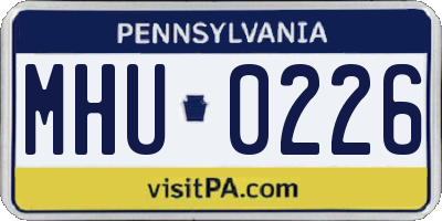 PA license plate MHU0226