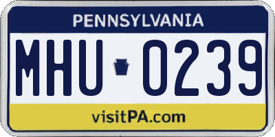 PA license plate MHU0239